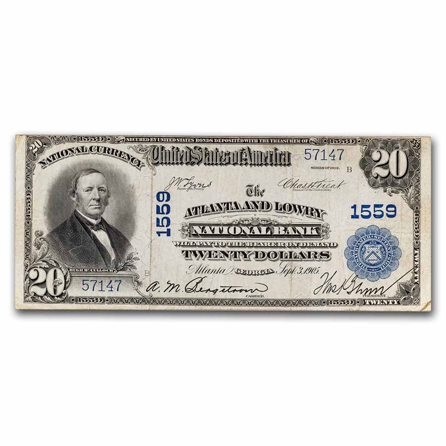 1902 Plain Back $10 Atlanta GA VF CH#1559