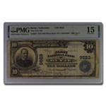1902 Plain Back $10 Butte, Nebraska F-15 PMG (Fr#627) CH#9623