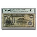 1902 Plain Back $10 Green River, WY F-12 PMG (Fr#631) CH#10698