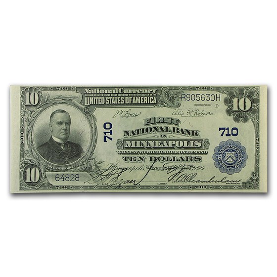 1902 Plain Back $10 Minneapolis, Minnesota CU 1902 Plain Back $10 Minneapolis, Minnesota CU