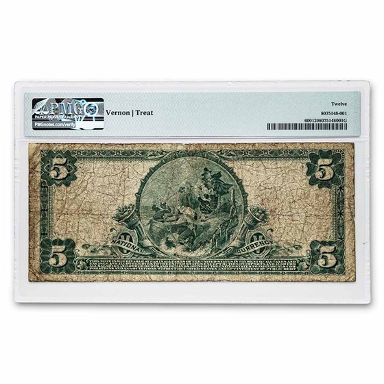 1902 Plain Back $5.00 Oklahoma City, OK F-12 PMG (Fr#600) CH#9564 1902 Plain Back $5.00 Oklahoma City, OK F-12 PMG (Fr#600) CH#9564