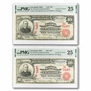 1902 Red Seal $10 Cleveland, OH VF-25 PMG (Fr#613) CH#7487 Set