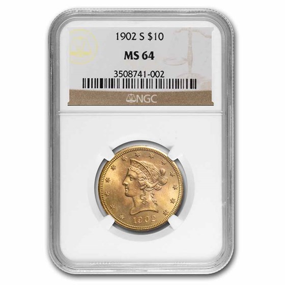 1902-S $10 Liberty Gold Eagle MS-64 NGC
