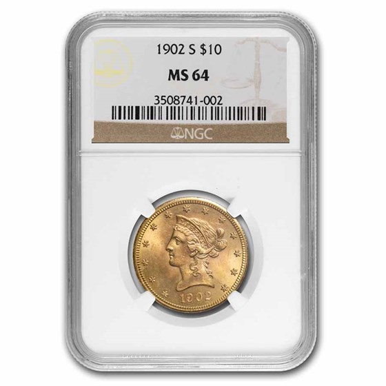 1902-S $10 Liberty Gold Eagle MS-64 NGC 1902-S $10 Liberty Gold Eagle MS-64 NGC