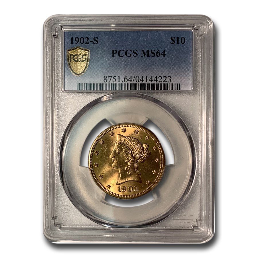 1902-S $10 Liberty Gold Eagle MS-64 PCGS