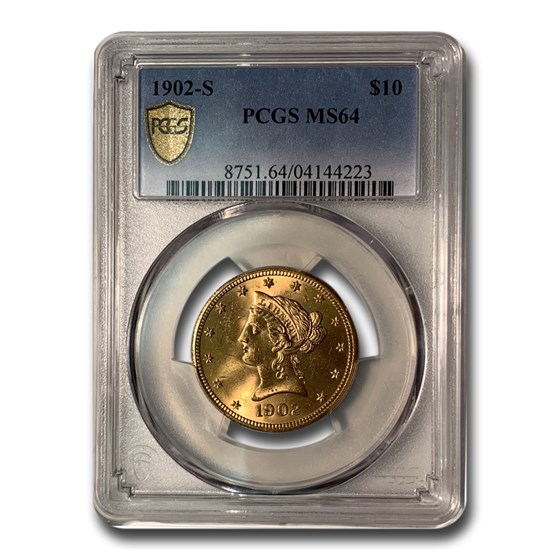 1902-S $10 Liberty Gold Eagle MS-64 PCGS 1902-S $10 Liberty Gold Eagle MS-64 PCGS