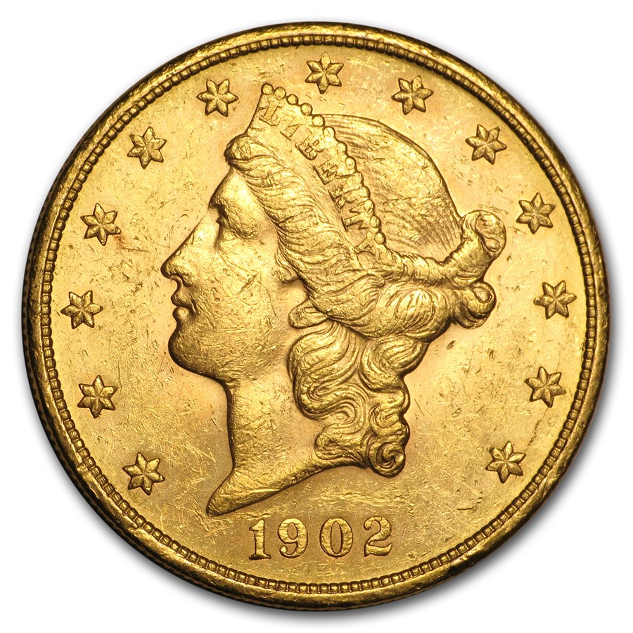 1902-S $20 Liberty Gold Double Eagle AU