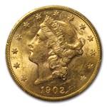 1902-S $20 Liberty Gold Double Eagle BU PCGS (Prospector Label)