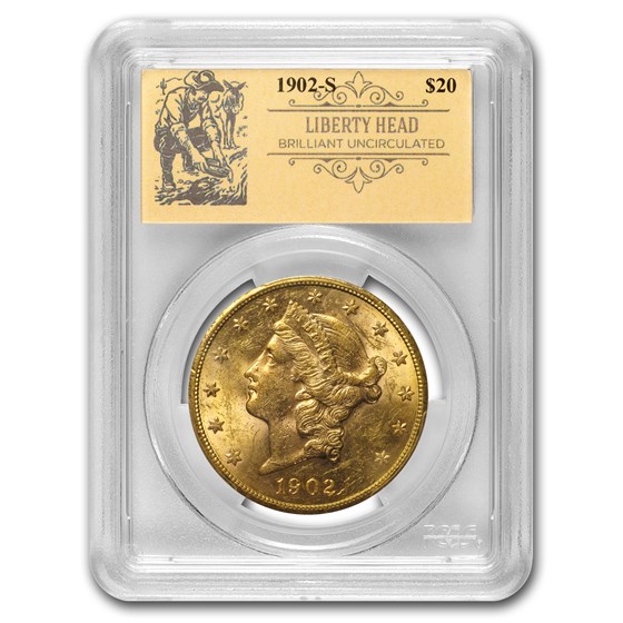 1902-S $20 Liberty Gold Double Eagle BU PCGS (Prospector Label) 1902-S $20 Liberty Gold Double Eagle BU PCGS (Prospector Label)