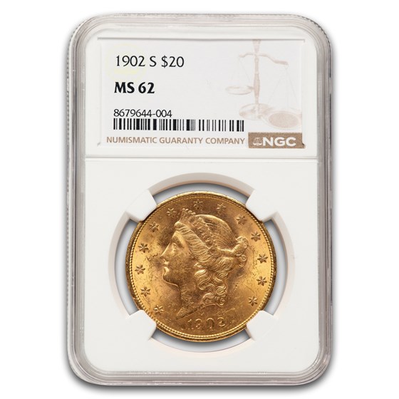 1902-S $20 Liberty Gold Double Eagle MS-62 NGC