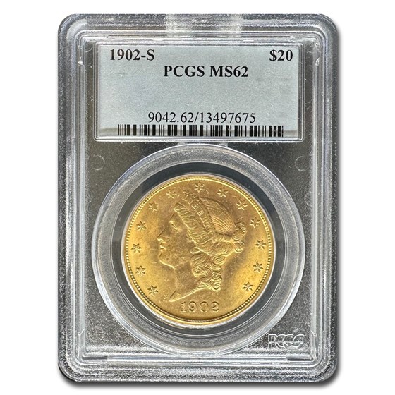 1902-S $20 Liberty Gold Double Eagle MS-62 PCGS 1902-S $20 Liberty Gold Double Eagle MS-62 PCGS