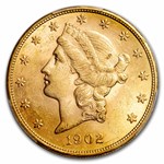 1902-S $20 Liberty Gold Double Eagle MS-62 PCGS