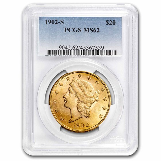1902-S $20 Liberty Gold Double Eagle MS-62 PCGS 1902-S $20 Liberty Gold Double Eagle MS-62 PCGS