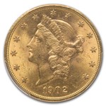 1902-S $20 Liberty Gold Double Eagle MS-63 PCGS
