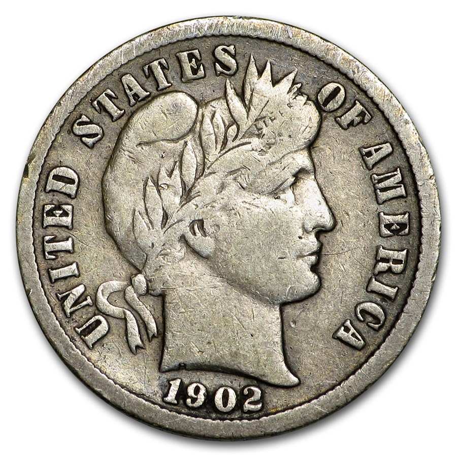 1902-S Barber Dime Fine