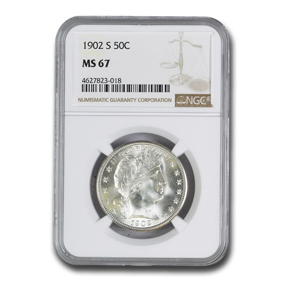 1902-S Barber Half Dollar MS-67 NGC 1902-S Barber Half Dollar MS-67 NGC