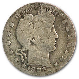 1902-S Barber Quarter AG 1902-S Barber Quarter AG
