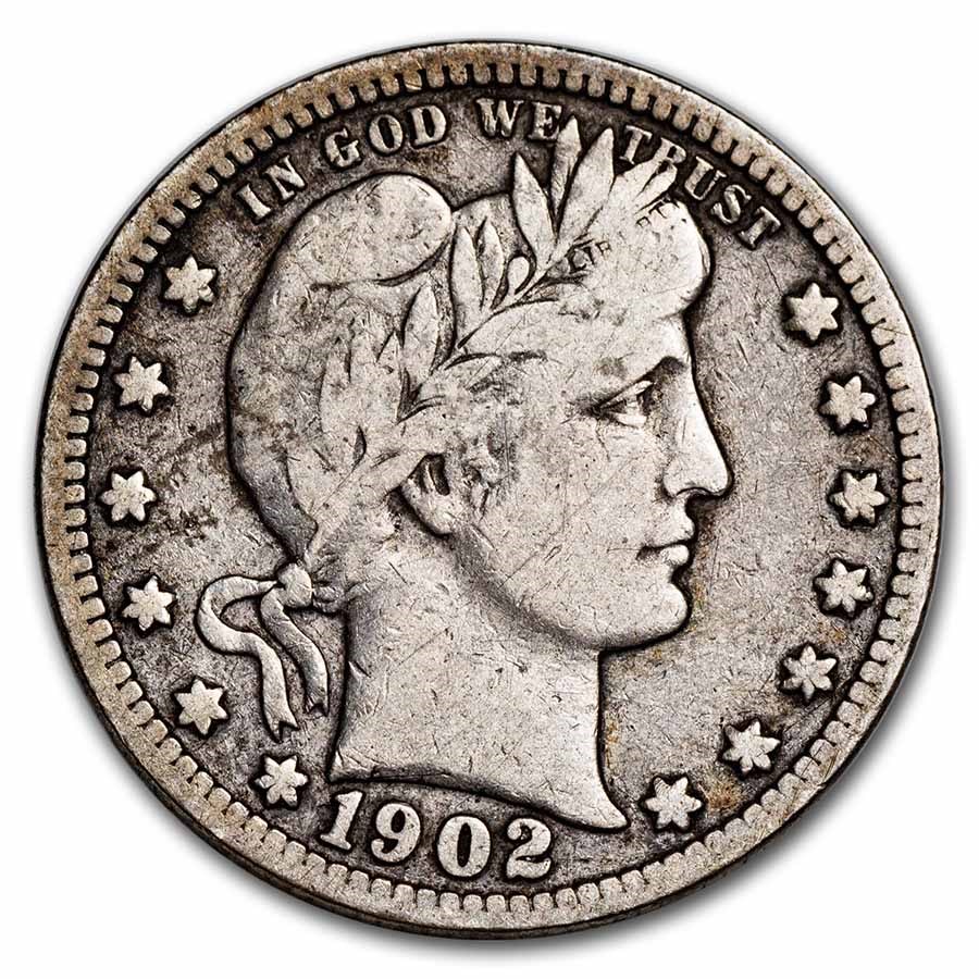 1902-S Barber Quarter Fine