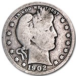 1902-S Barber Quarter Good