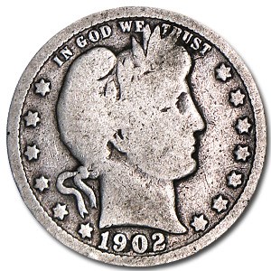 1902-S Barber Quarter Good 1902-S Barber Quarter Good