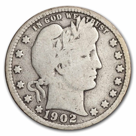 1902-S Barber Quarter VG 1902-S Barber Quarter VG