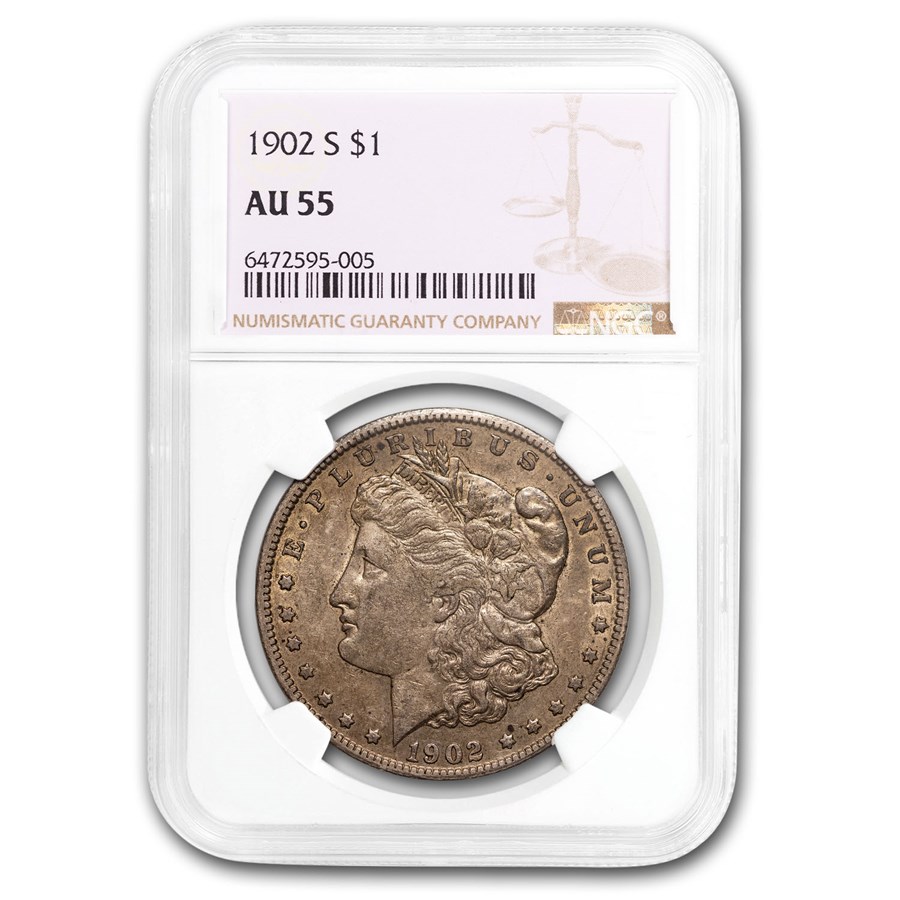 1902-S Morgan Dollar AU-55 NGC