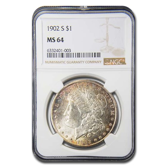 1902-S Morgan Dollar MS-64 NGC