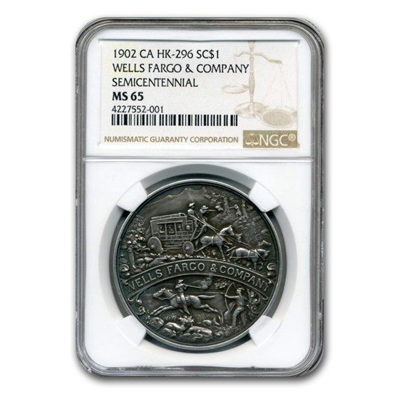 Buy 1902 Wells Fargo Semicentennial SoCalled Dollar MS65 NGC APMEX
