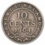 1903-1904 Newfoundland Silver 10 Cents Edward VII Avg Circ