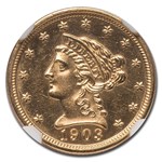 1903 $2.50 Liberty Gold Quarter Eagle MS-62 NGC