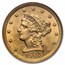 1903 $2.50 Liberty Gold Quarter Eagle MS-63 NGC