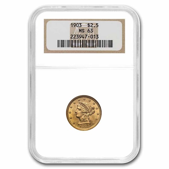 1903 $2.50 Liberty Gold Quarter Eagle MS-63 NGC 1903 $2.50 Liberty Gold Quarter Eagle MS-63 NGC
