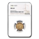 1903 $2.50 Liberty Gold Quarter Eagle MS-64 NGC