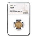 1903 $2.50 Liberty Gold Quarter Eagle MS-64 NGC 1903 $2.50 Liberty Gold Quarter Eagle MS-64 NGC