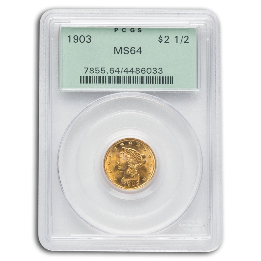 1903 $2.50 Liberty Gold Quarter Eagle MS-64 PCGS
