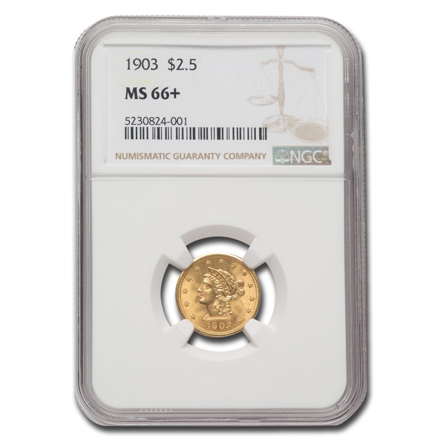 1903 $2.50 Liberty Gold Quarter Eagle MS-66+ NGC