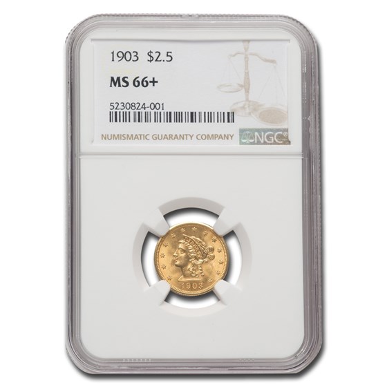 1903 $2.50 Liberty Gold Quarter Eagle MS-66+ NGC 1903 $2.50 Liberty Gold Quarter Eagle MS-66+ NGC