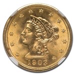 1903 $2.50 Liberty Gold Quarter Eagle MS-66 NGC