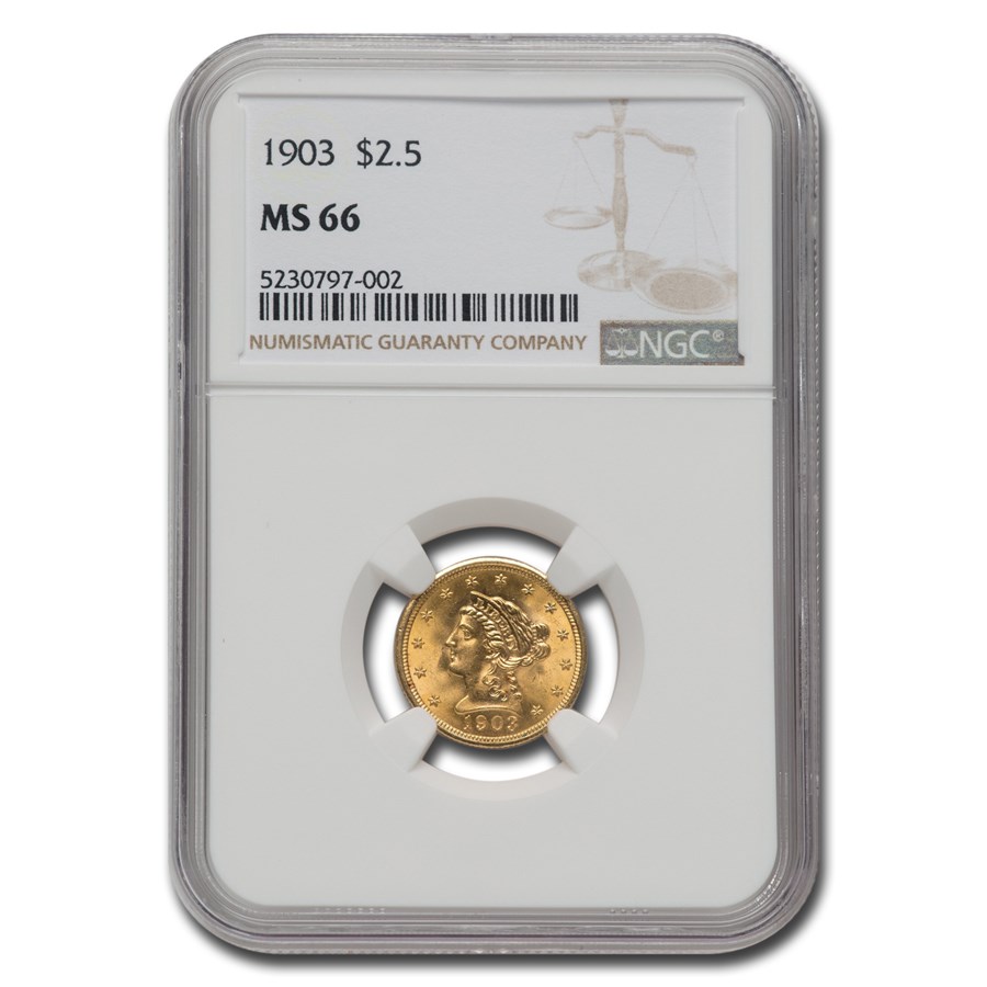 1903 $2.50 Liberty Gold Quarter Eagle MS-66 NGC