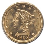 1903 $2.50 Liberty Gold Quarter Eagle MS-66 PCGS