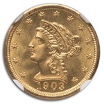 1903 $2.50 Liberty Gold Quarter Eagle MS-67+ NGC