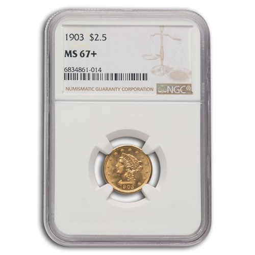 1903 $2.50 Liberty Gold Quarter Eagle MS-67+ NGC 1903 $2.50 Liberty Gold Quarter Eagle MS-67+ NGC