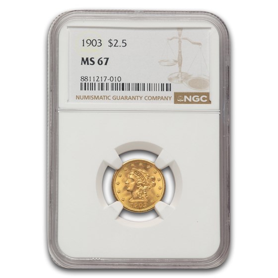 1903 $2.50 Liberty Gold Quarter Eagle MS-67 NGC