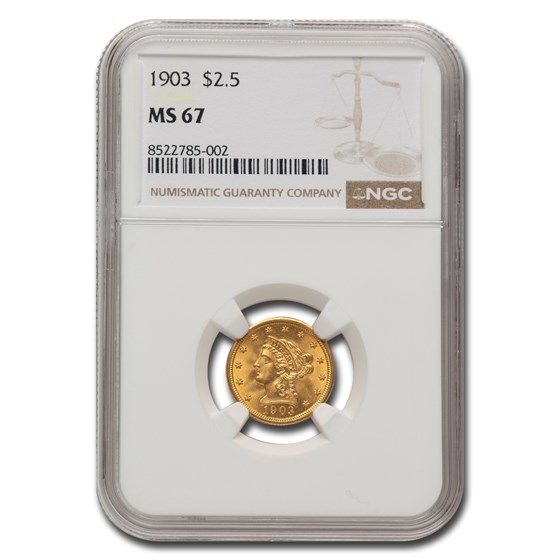 1903 $2.50 Liberty Gold Quarter Eagle MS-67 NGC 1903 $2.50 Liberty Gold Quarter Eagle MS-67 NGC
