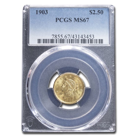 1903 $2.50 Liberty Gold Quarter Eagle MS-67 PCGS 1903 $2.50 Liberty Gold Quarter Eagle MS-67 PCGS