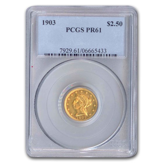 1903 $2.50 Liberty Gold Quarter Eagle PR-61 PCGS 1903 $2.50 Liberty Gold Quarter Eagle PR-61 PCGS