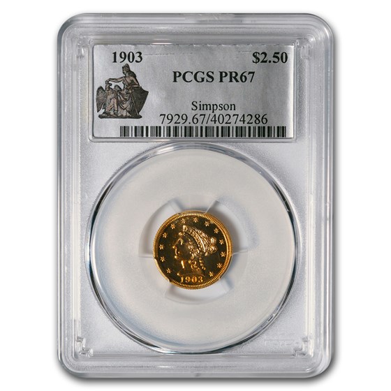 1903 $2.50 Liberty Gold Quarter Eagle PR-67 PCGS 1903 $2.50 Liberty Gold Quarter Eagle PR-67 PCGS