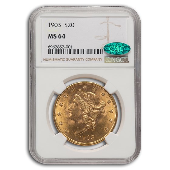 1903 $20 Liberty Gold Double Eagle MS-64 NGC (CAC) 1903 $20 Liberty Gold Double Eagle MS-64 NGC (CAC)