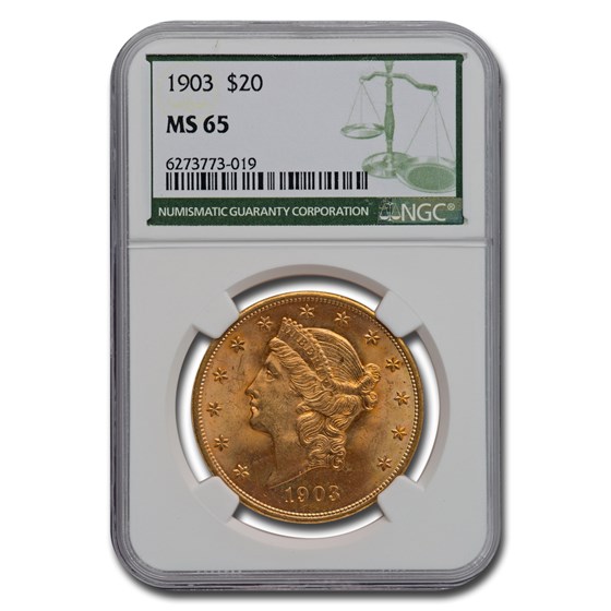 1903 $20 Liberty Gold Double Eagle MS-65 NGC (Green Label)