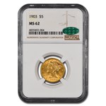 1903 $5 Liberty Gold Half Eagle MS-62 NGC CAC